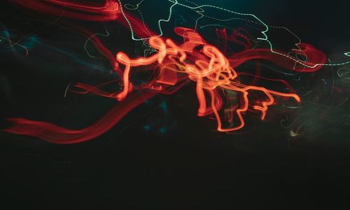 Abstract dynamic movement representation in dark colors